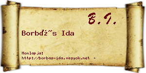 Borbás Ida névjegykártya