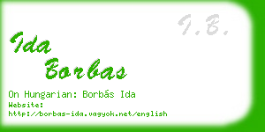 ida borbas business card